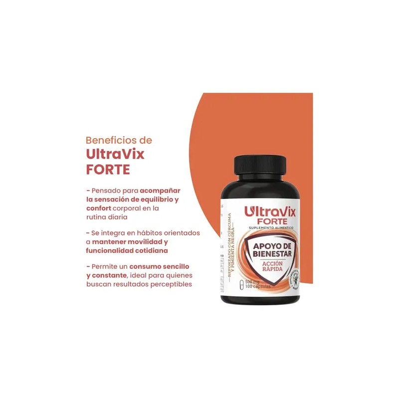 Ultravix Forte Suplemento Cúrcuma Dolor Articular 100 Caps
