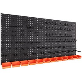 INCLY INCLY 48x24 Inch Metal Peg Board Kit with 1/4" Pegboard Hooks Accessories, 160PCS Black Pegboard Wall Organizer Pegboard Panels Tool Organizer Storage System for Garage Workbench Shed