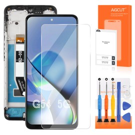 AGCUT LCD Display for Motorola Moto G54 5G - for Motorola Moto G54 5G XT2343-1 XT2343-2 LCD Touch Screen Digitizer Assembly with Tools with Frame (Black, 6.5 Inch)
