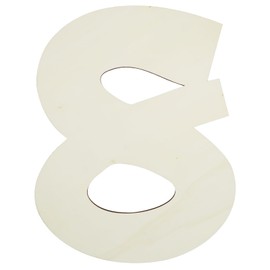 12 Inch Unique Wooden Numbers for Wall Decor, Unfinished Wooden Numbers Thick 1/5 Inch Large Craft Wood Digital for Garden Signs, DIY Painting Christmas Wedding Hanging Decoration - Wooden Number 8