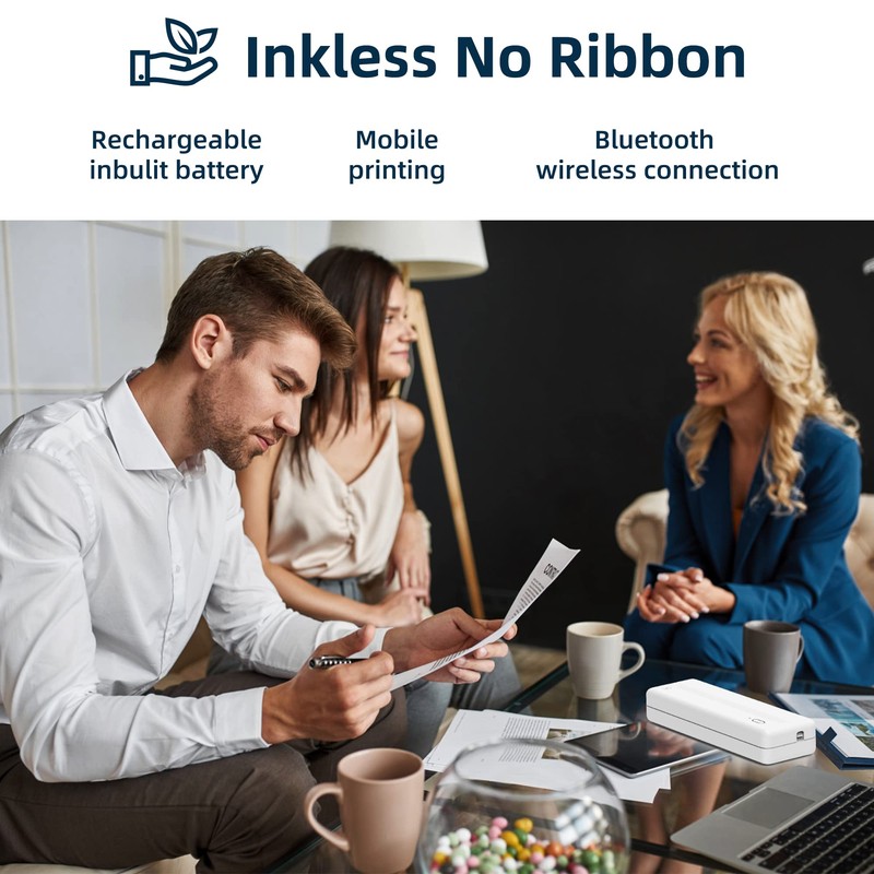 HPRT Wireless Portable Printer - Bluetooth Thermal Printer for Travel,