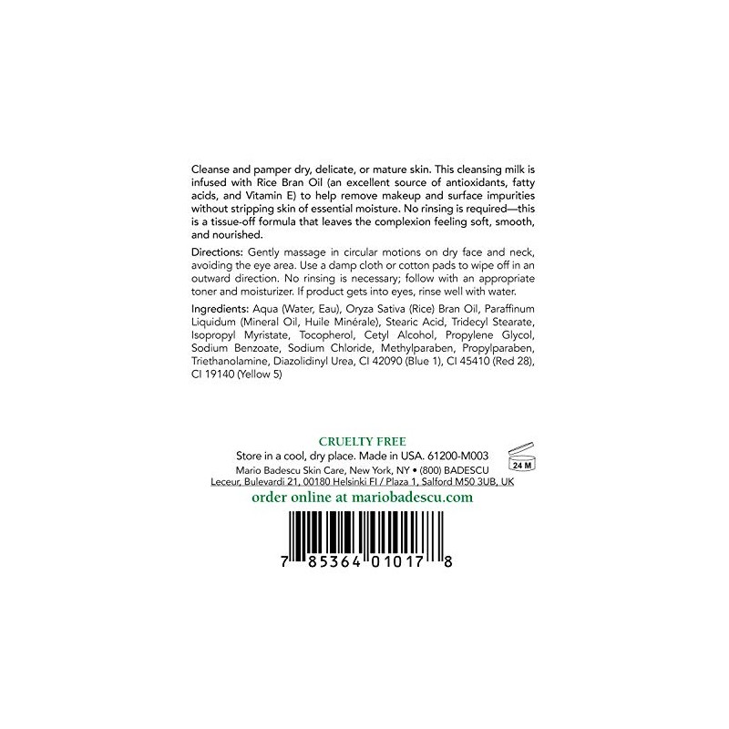 Mario Badescu Cleansing Milk with Carnation, Rice Oil & Vitamin