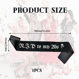 1Pc Custom R.I.P to My 20s Birthday Sash The Death to My 20s Birthday Decorations Create A Feeling and Add A Personal Touch Perfect for Those Who Want to Stand Out and Make A Statement