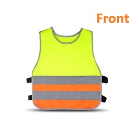 HYCOPROT Kids Children Baby Hi Vis Viz High Visibility Reflective Safety Vest Toddler Workwear Waistcoat Jacket 2 Band Elastic Straps (Large)