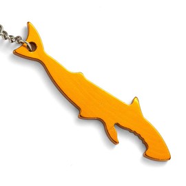 Komonee Shark Gold Bottle Opener Key Chain Metal Sea Life Key Ring Novelty Animal Keychain Keyrings (Pack of 5)