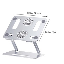 Mobestech 17.3 Inch Aluminum Alloy Dual Fan Cooling Pad Laptop Cooling Stand Adjustable Height for Laptop Desk