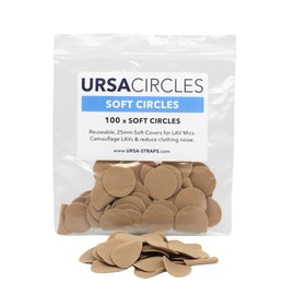 URSA Soft Circles Mic Tape: Reusable Lav Mic Tape Soft Covers | Wind Shield and Camouflage for Lavalier Mics | 100x Soft Lavalier Tape Circles | Microphone Tape Beige