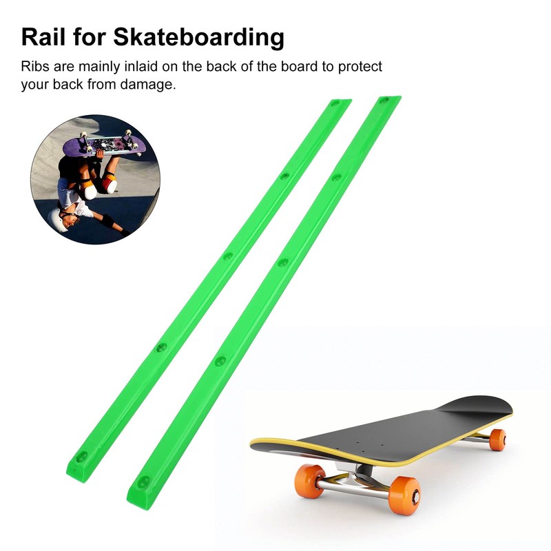 2Pcs Skateboard Rails Edge Protector Wear-resistant Flexible Ribs Bones Board