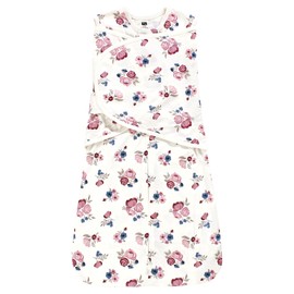 Hudson Baby Infant Girl Convertible Swaddle Sleep Sack, Dusty Rose Floral, 0-3 Months