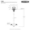 Lifetime 1268 Streamline Impact Portable Basketball System, 44 Inch Backboard,