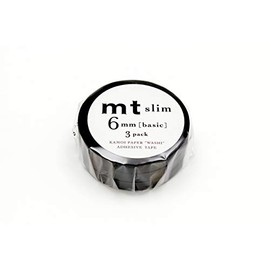 Kamoi MTSLIM22 Masking Tape Slim Tape J Matte Black (3 Pieces)