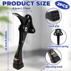 4Pcs Kickdown Door Stop Aluminum Alloy Door Stopper Adjustable Height Door Holder Stop with Rubber Tip Easy Install Metal Door Stopper for Bottom of Door