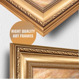 Impression Sunrise by Claude Monet Framed Size:26x22 inches,Image Size:20x16 inches World Classic Reproductions For HomeDecor,Wide Gold Frame