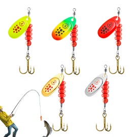Spinner Bait - Hard Metal Jig Spinner Baits Kits | Lures with Bright Colors Jigs Gear with a Box for Targeting Trout Pike Crappie Walleye Sea Lake Water