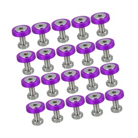 A ABSOPRO 20 Pcs Motorcycle Purple Fender Bumper Washer Bolt Nut Kit Fastener Item Replacement