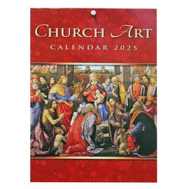 Religious Church Art Wall Calendar 2025 with Bible Verses and Illustrations 7308
