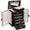 AKOZLIN Jewelry Box Organizer Functional Leather Jewelry Storage Case for