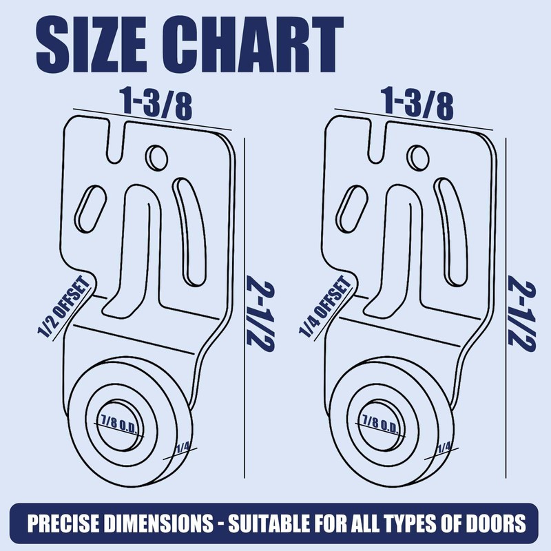 Top-Hung Sliding Door Hardware Wardrobe Roller Kit,Includes 4 Roller Wheels