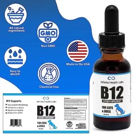 Infinite Health Labs   Liquid Vitamin B-12 for Dogs and Cats - Vet Formulated Methyl B12 Made in USA