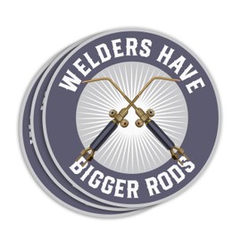 Set 3Pcs Welders Have Bigger Rods Sticker Welding Decals Hard Hat Gifts Employee Blue Collar Humor Waterproof Die-Cut Vinyl 2 Inches Sticker for Water Bottle Laptop Phone for Friend Coworker Dad Mom