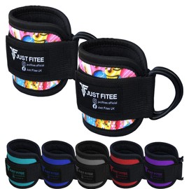Just Fitee Ankle Straps for Cable Machine Attachments Gym Ankle Cuff for Kickbacks, Glute Workouts, Leg Extensions, Curls, Booty Hip Abductors Exercise for Men and Women, Adjustable Support (Multi)