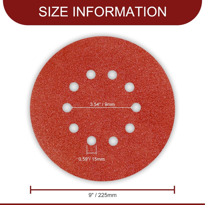 9 Inch 10 Holes Sanding Disc 240 Grit Drywall Sandpaper