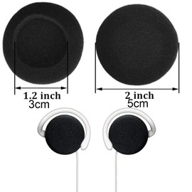 PMELCXD Ear Cushions Foam, 5 Pairs 2 Inch Headphone Pads Ear Cushions Foam Ear Pads For Earphones & Headphones, Black