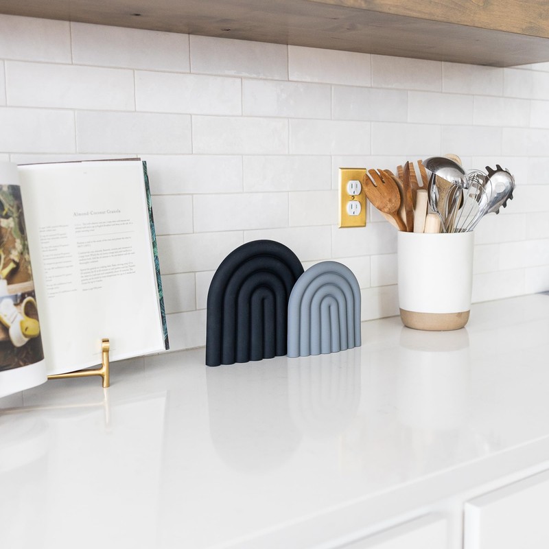 Just Simplicity - Premium Silicone Trivet Set, Freestanding Bendable Design,