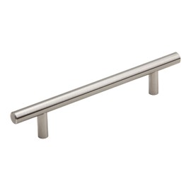 Silverline 5-1/16" (128mm) Hole Center, Extended Length Kitchen Cabinet T-Bar Pull Handle wiht Screws, Solid Steel, Brushed Stain Nickel, 25 Pack