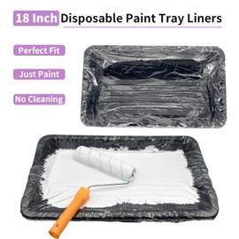 Enprotty 20 Pcs Paint Tray Liner Disposable – Thickened 18 Inch Paint Tray Liners Disposable for Paint Roller Tray – Durable Paint Pan Liners for Paint Pans Trays – for House Walls Ceilings Painting