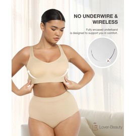 Wireless Push Up Bra for Women No Underwire Comfort Soft Daliy Bras, Wirefree Bralette Full Coverage Support Bras with Straps