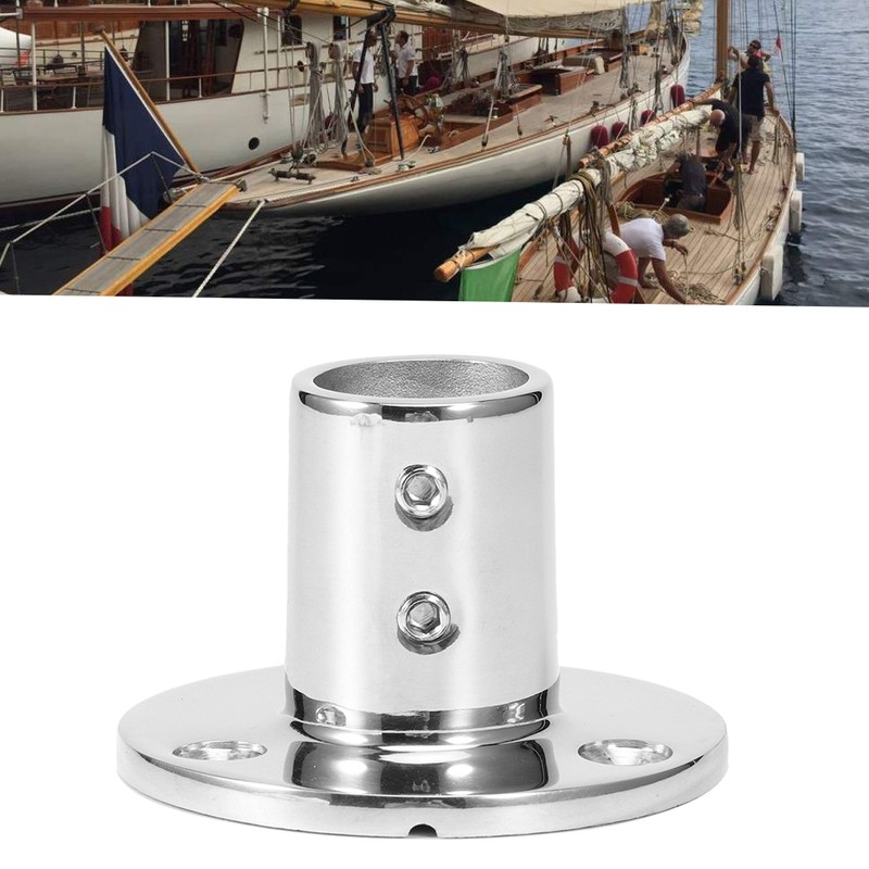 90 Degree Round Tube Base Hand Rail Fitting 316 Stainless