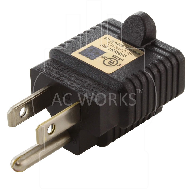 AC WORKS 15 to 20Amp 125Volt T-Blade Adapter (2PK-Compact)