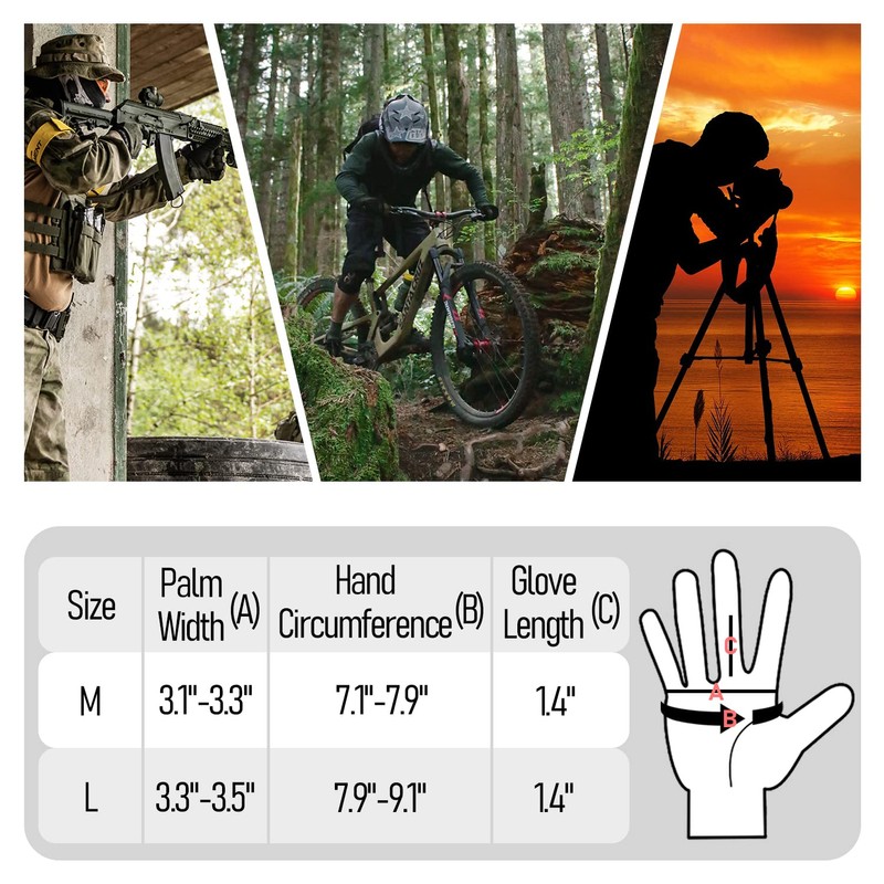 Sutekus Fingerless Tactical Gloves Touchscreen Work Gloves with Hard Knuckle