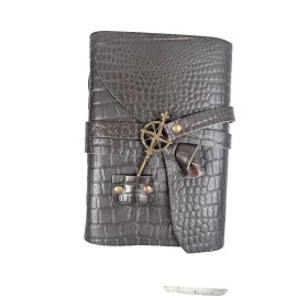 WANDERINGS  Leather Journal - Handmade Leather Bound Notebook 7" x 5"