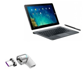 BoxWave Adapter Compatible with Chuwi Hi10 Tablet - MagnetoSnap PD Angle Adapter, Magnetic Charging Connector Device Saver - Metallic Silver