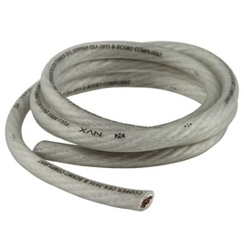 NVX 100% TINNED OFC Power and Ground True AWG Wire (White, 4 Gauge 5FT)