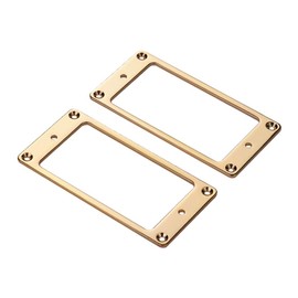 RuiJOTWAT Metal Flat LP Electric Guitar Humbucker Pickup Frame Mounting Ring, Thicknes 2mm(Pack of 2) Gold