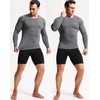 NELEUS Men's 3 Pack Compression Shirt Athletic Running Shirts,5029,Black/Grey/Navy,Blue,XL