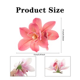 2 Pcs Hawaiian Flower Hair Clips, Orchid Hair Clip, Hawaiian Tropical Flower Hairs Clip, Hawaii Flowers Hairs Clips, Colorful Hawaii Hibiscus Flowers for Women and Girls (red)