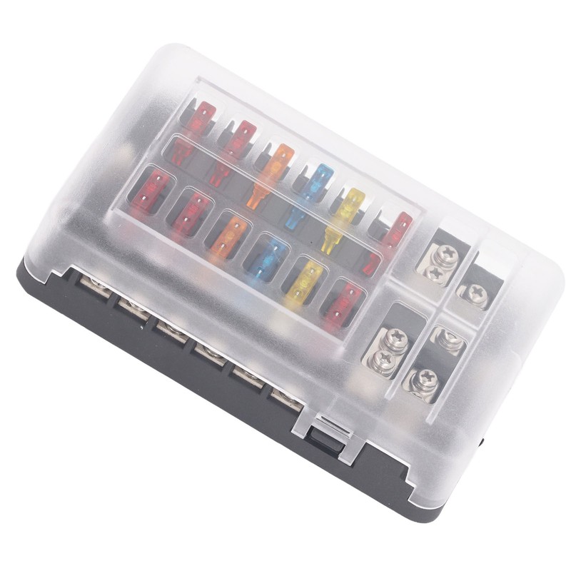 12 Way Fuse Box with LED Indicator DC12‑32V Waterproof Circuit