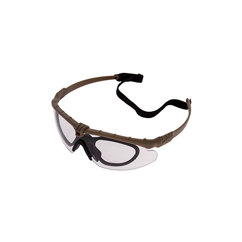 Nuprol Battle Pro Eye Protective Airsoft Glasses; Tan; Lens Insert