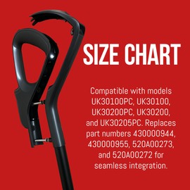 MP Maresh Products Handle Set Replacement for Oreck Elevate Command and Control Vacuum Cleaners – Durable Vacuum Replacement Parts Compatible with Oreck Handle Assembly - Easy to Install - Black