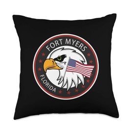 America Fort Myers eagle design mb. Fort Myers Florida Throw Pillow, 18x18, Multicolor