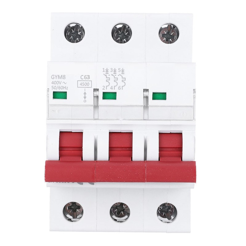 GYM8-C45 Miniature Circuit Breaker MCB 3P 400VAC Rated Current 40A/50A/63A63A