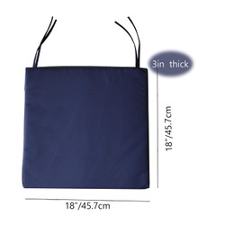 OUMEITT Waterproof Patio Furniture Cushions 18"X18"X3" Outdoor Chair Cushions Set of 4,Zipper Design, Removable Blue Outdoor Cushions for Patio Garden Furniture Home Office (Navy Blue)