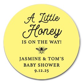 Baby shower stickers, A Little Honey is on the Way, Favor Labels, Honey Bee Baby Shower, For honey jar favors or seed packet labels