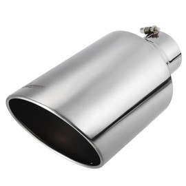 Upower 4 inch Inlet 8 inch Outlet Exhaust Tip Stainless Steel 4" to 8" Tail Pipe Tips 15" Long Bolt-On 45 Degree Angle Cut Universal for Car Truck