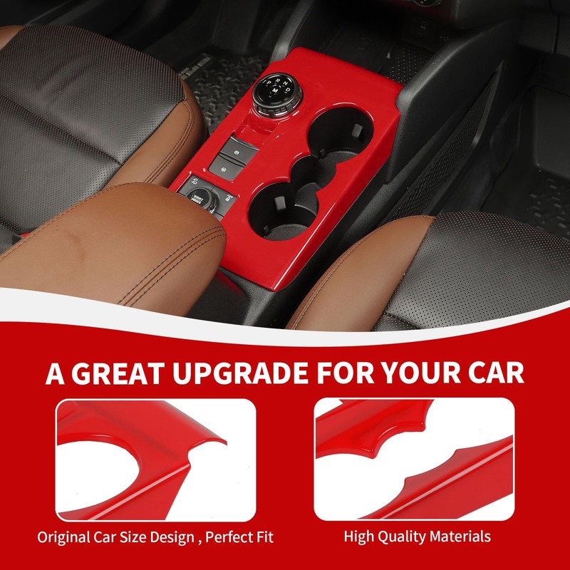RAZPOY Gear Shift Panel Trim Center Console Cup Holder Gear