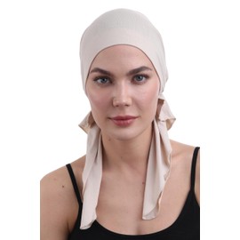 Deresina Headwear Chemo Head Scarf for Women, Pre-Tied Bandana for Hair Loss, Turban for Ladies, Skull Cap, Breathable Beanie, Hat for Chemotherapie Patients ((Umber)